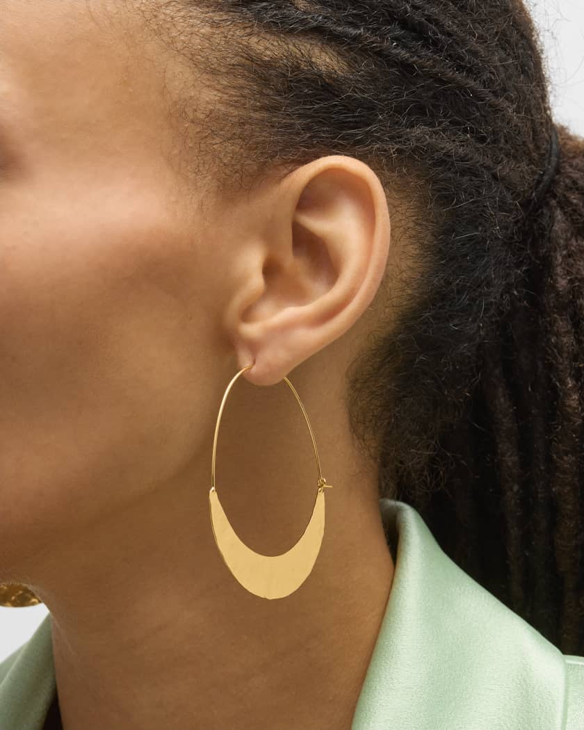 Enamel Hammered Hoop Earrings