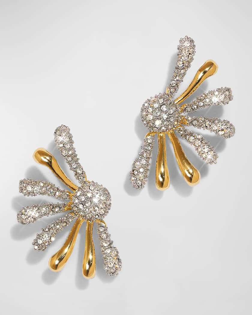 Solanales Crystal Spray Post Earrings