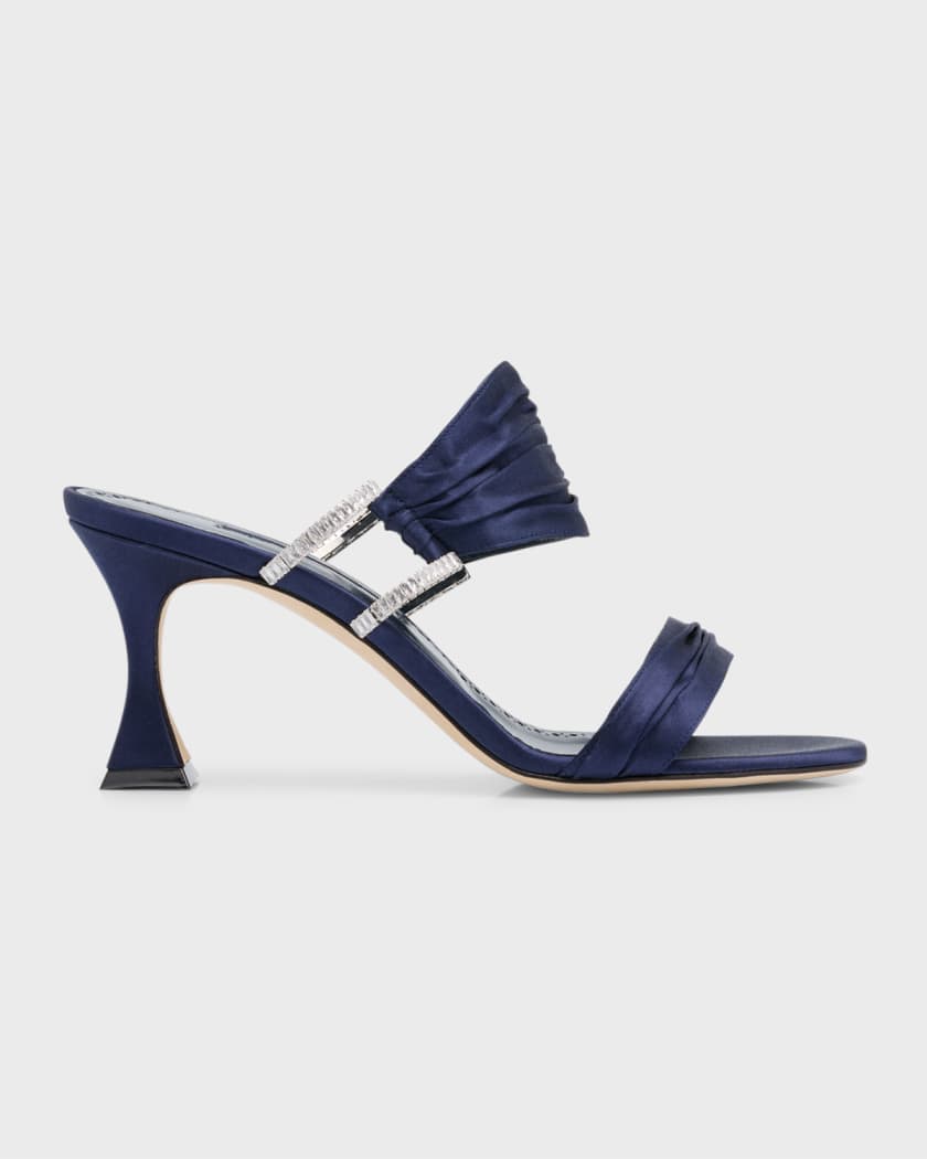 Chinap Satin Crystal Mule Sandals