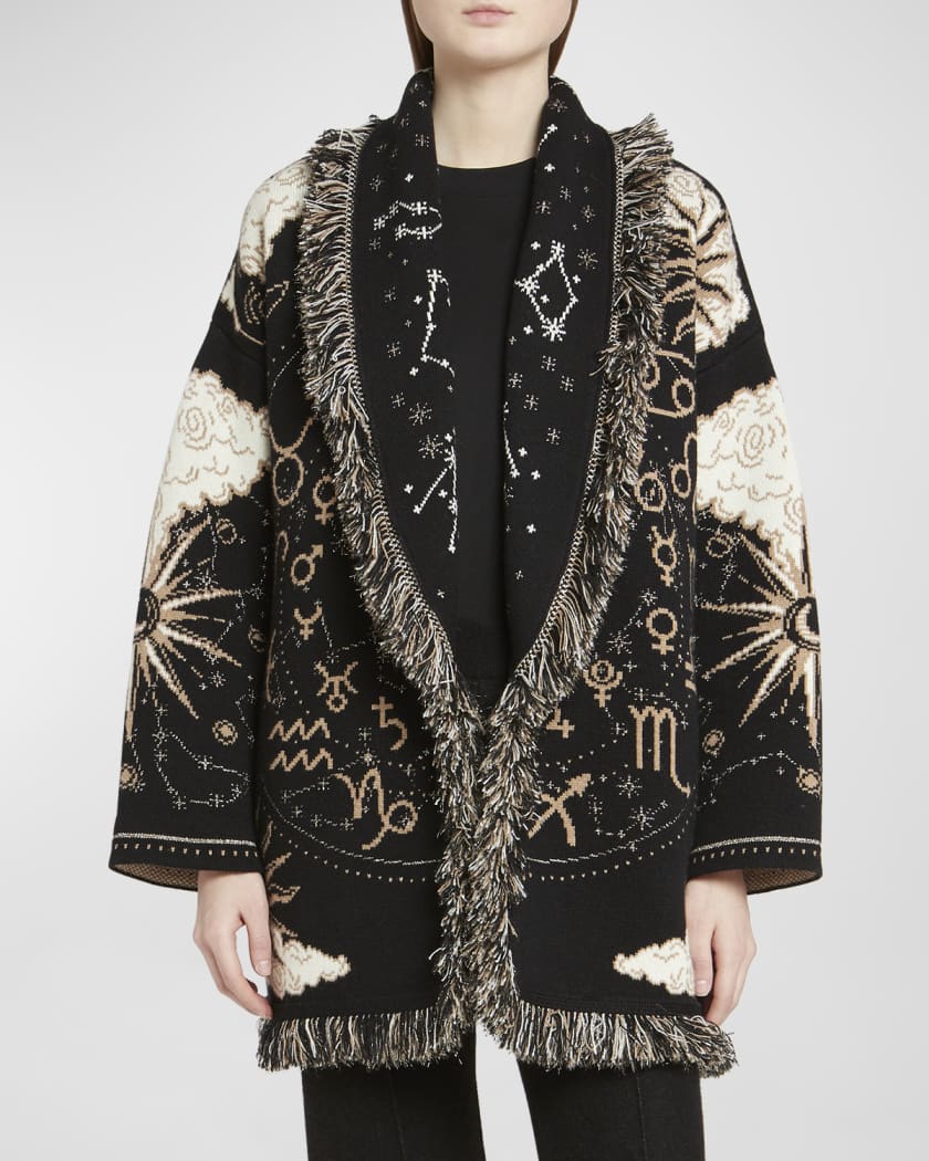 Alanui The Twelve Signs Intarsia Knit Cardigan Neiman Marcus
