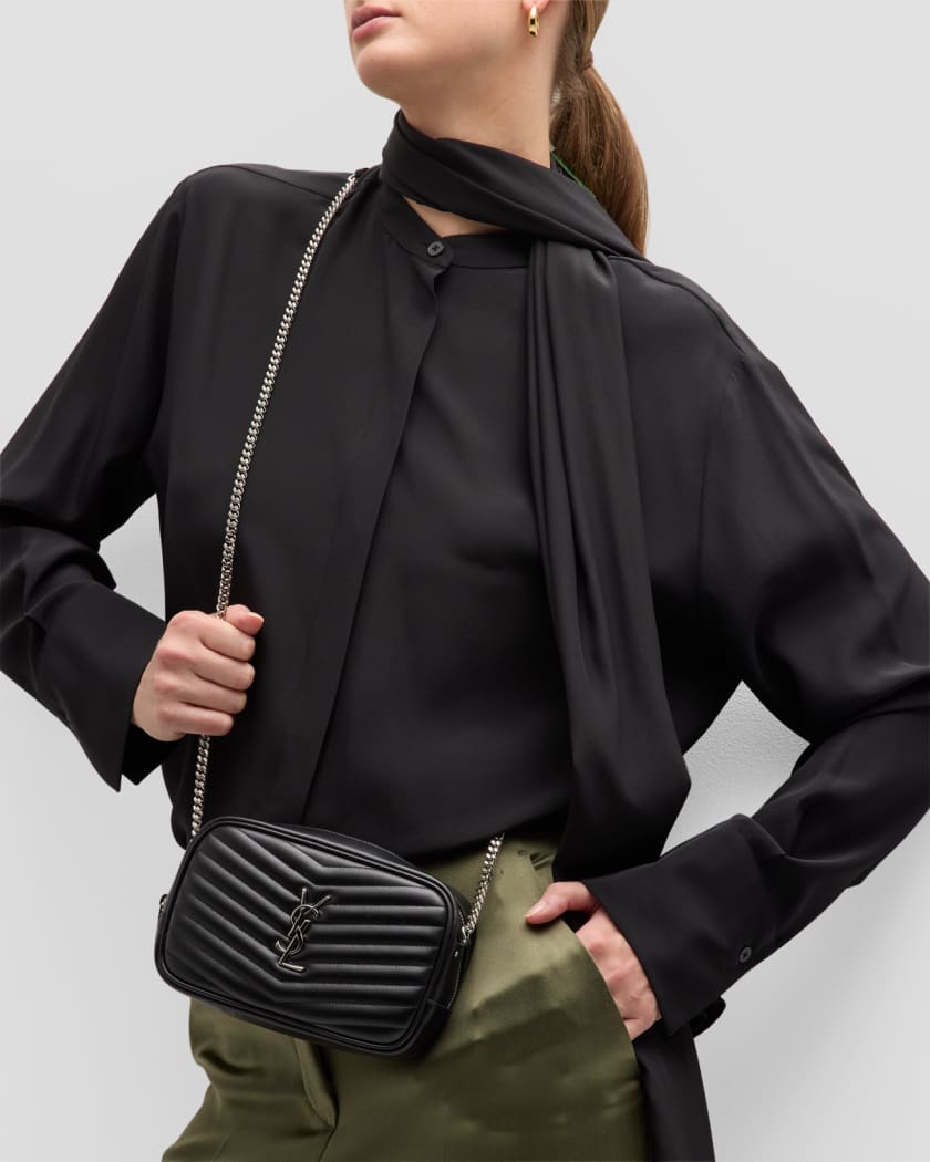 Saint Laurent Womens Dark Beige Mini Lou Quilted Leather Camera bag -  ShopStyle