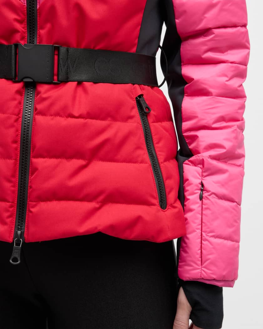 ERIN SNOW Kat Belted Chevron Puffer Jacket | Neiman Marcus