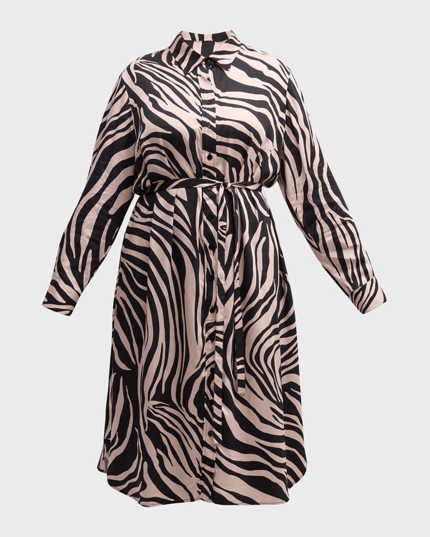 Long Sleeve Satin Tiger Print Shirt