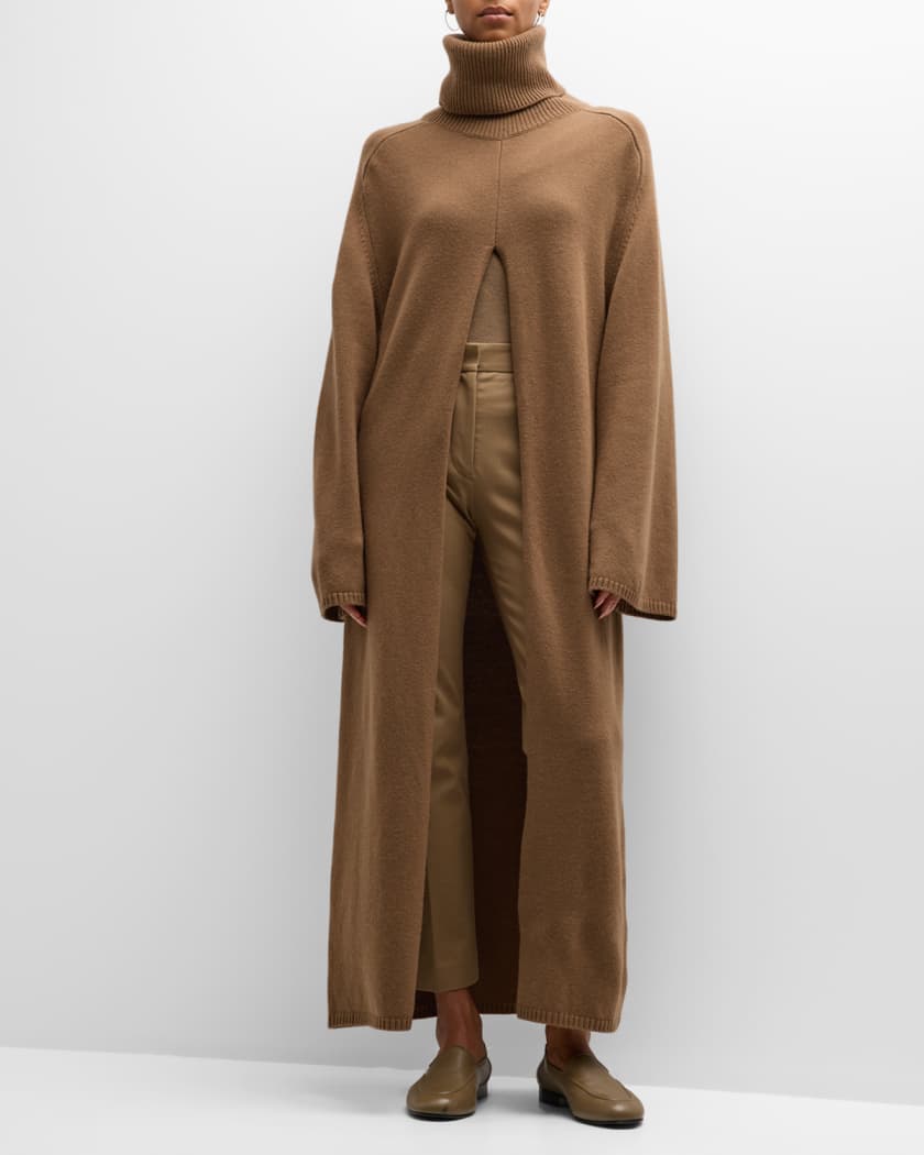 Viviane Front Slit Wool Dress