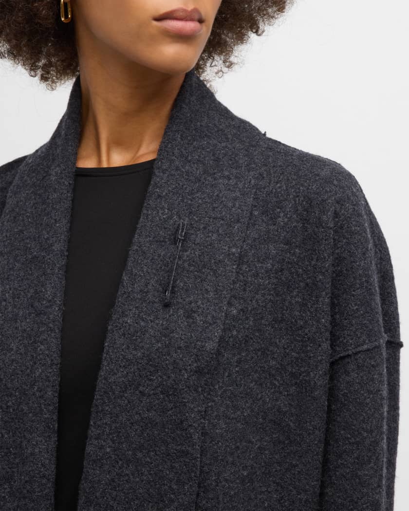 Petite Shawl Collar Boiled Wool Coat