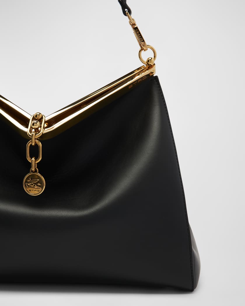 ETRO: Vela bag in leather with logo charm - Brown  Etro shoulder bag  1P0252192 online at