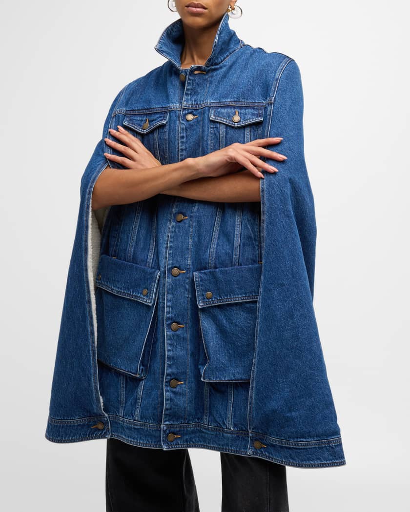 Jean poncho jacket hot sale