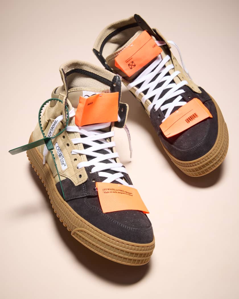 Off-White Black Suede and Textured Leather Off-Court 3.0 High Top Sneakers  Size 41 Off-White