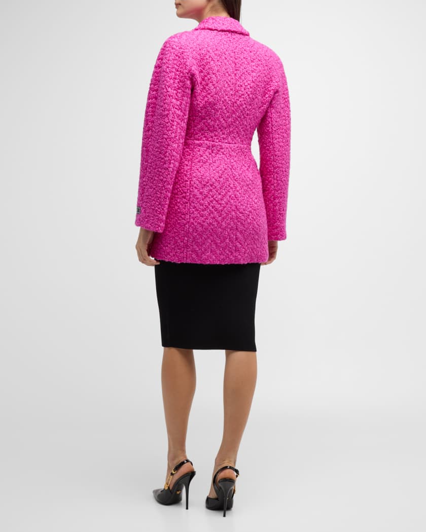Vera wang coco single breasted tweed coat store