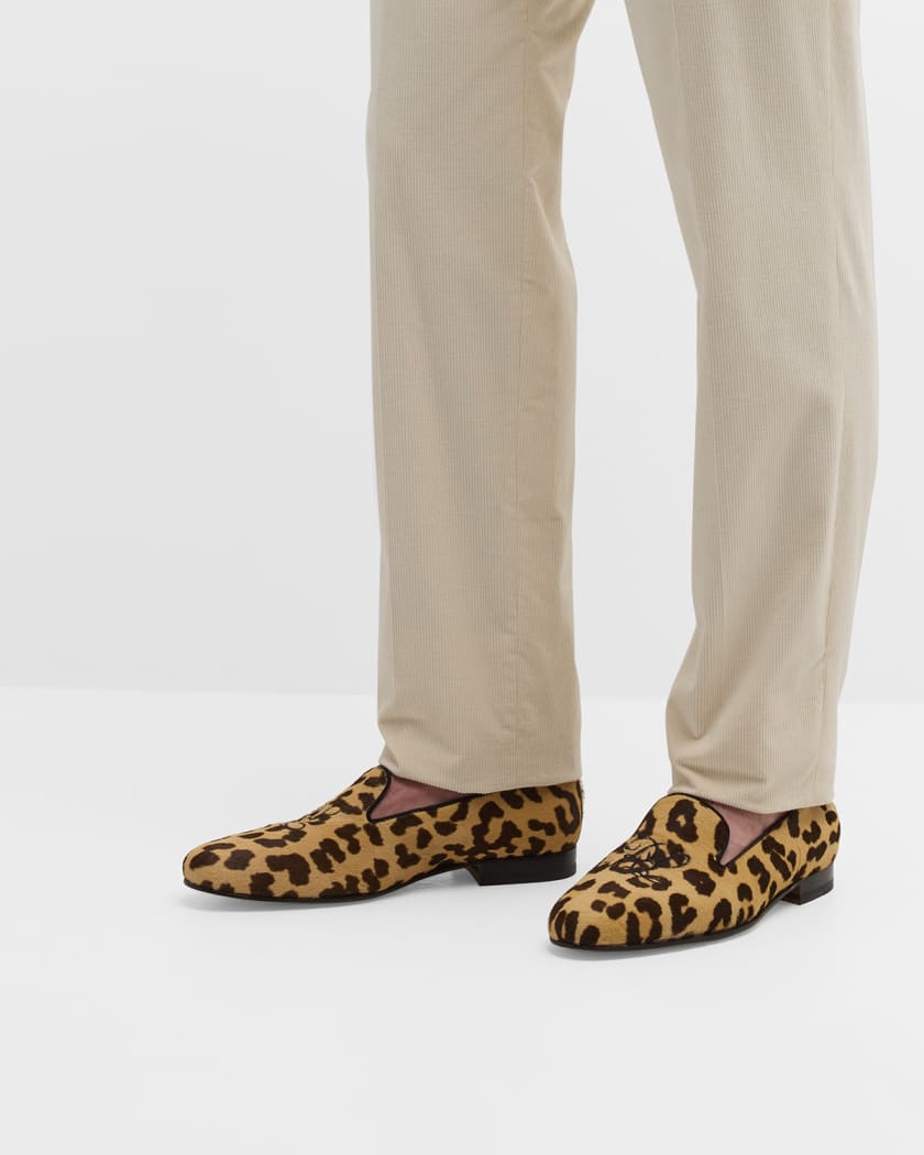 Men's shop leopard loafers