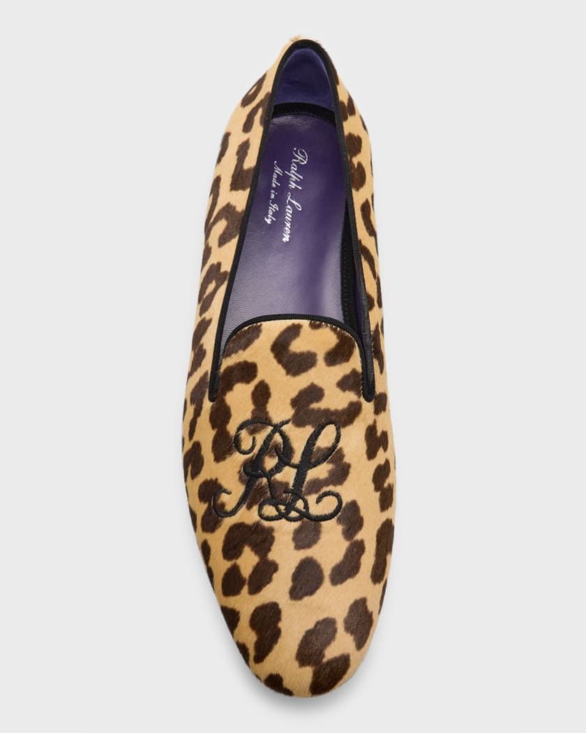 Ralph lauren leopard loafers clearance