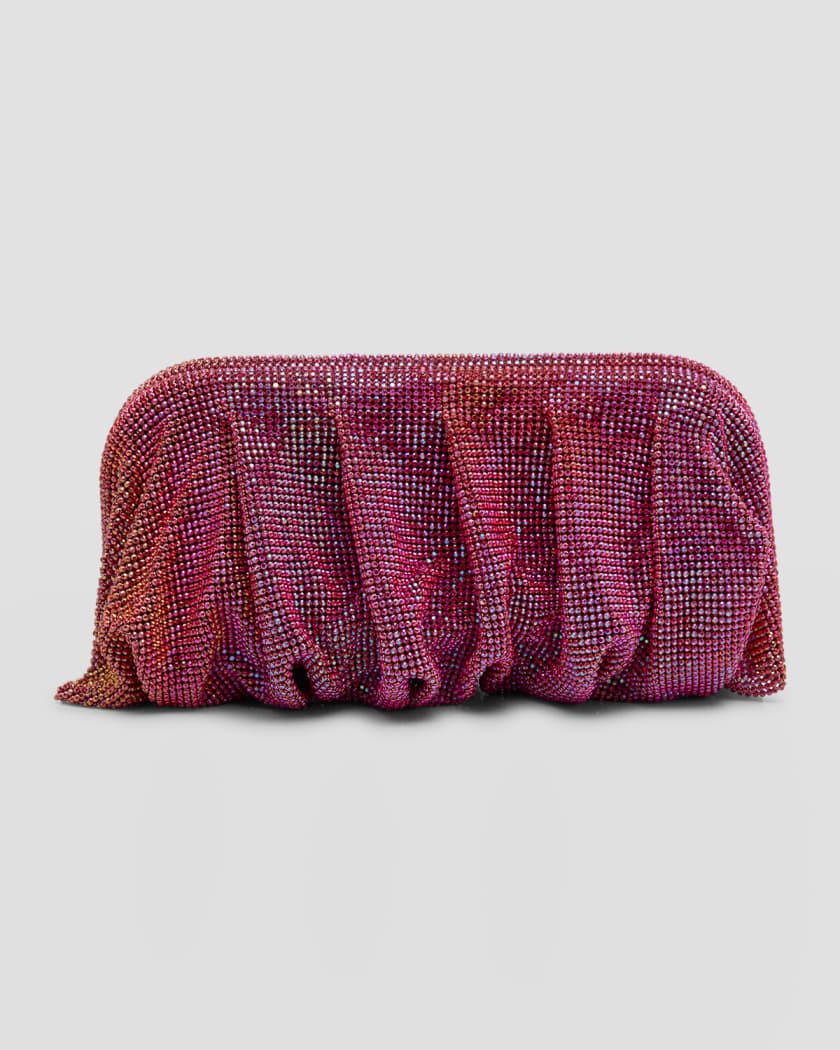 Pink Sequined cotton clutch bag