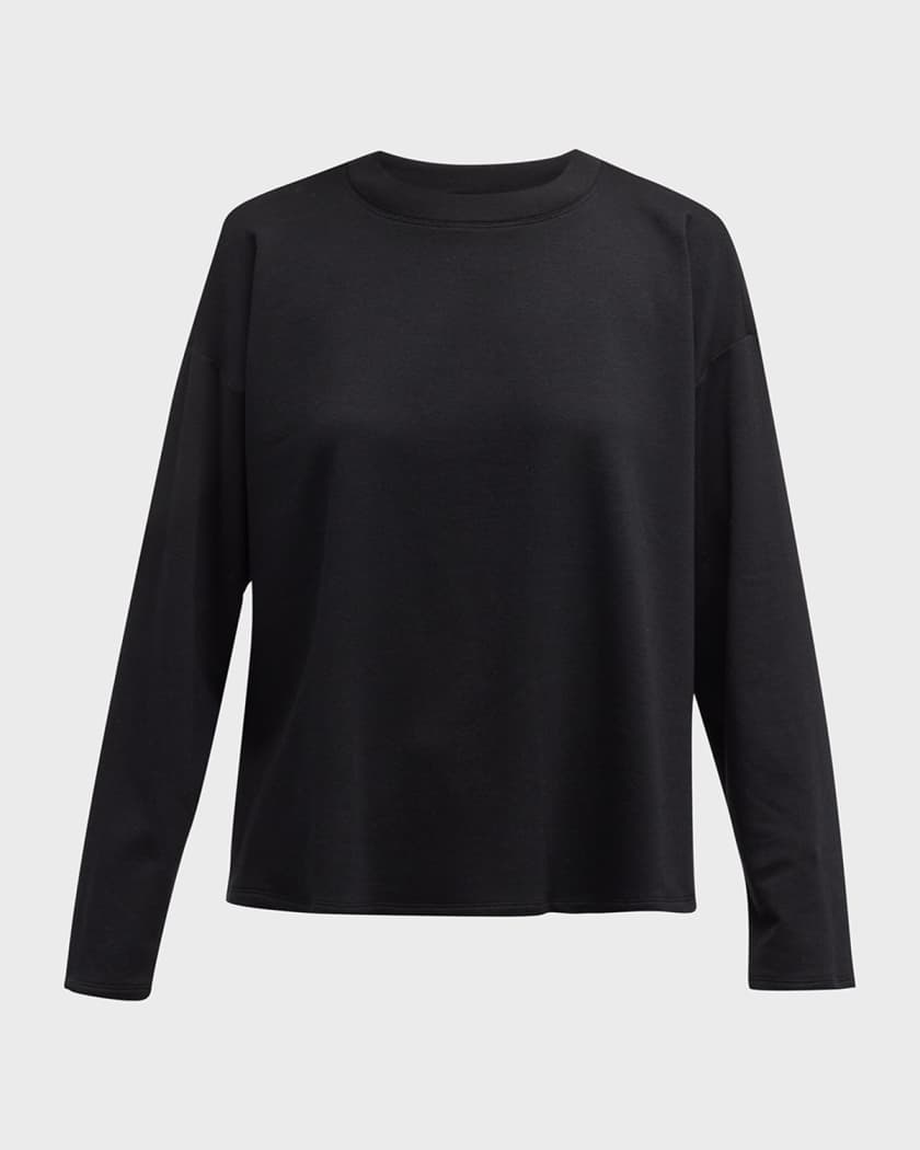 Brushed Terry Boxy Crewneck Top