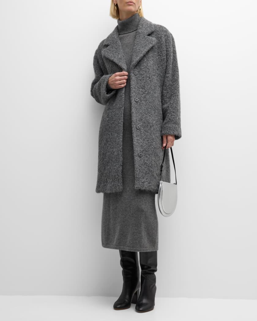 Eileen Fisher Missy Alpaca Boucle Notch Collar Coat Neiman Marcus