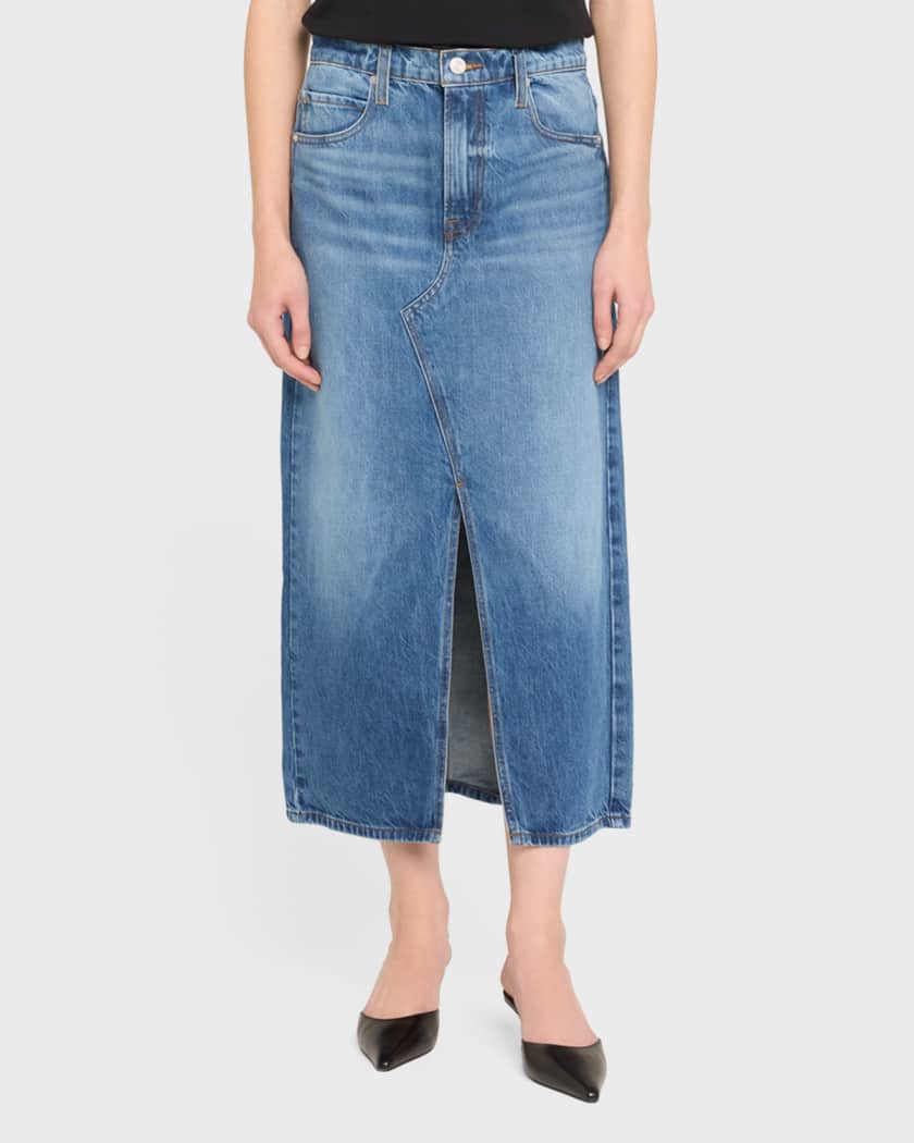 Mid length denim on sale skirts los angeles