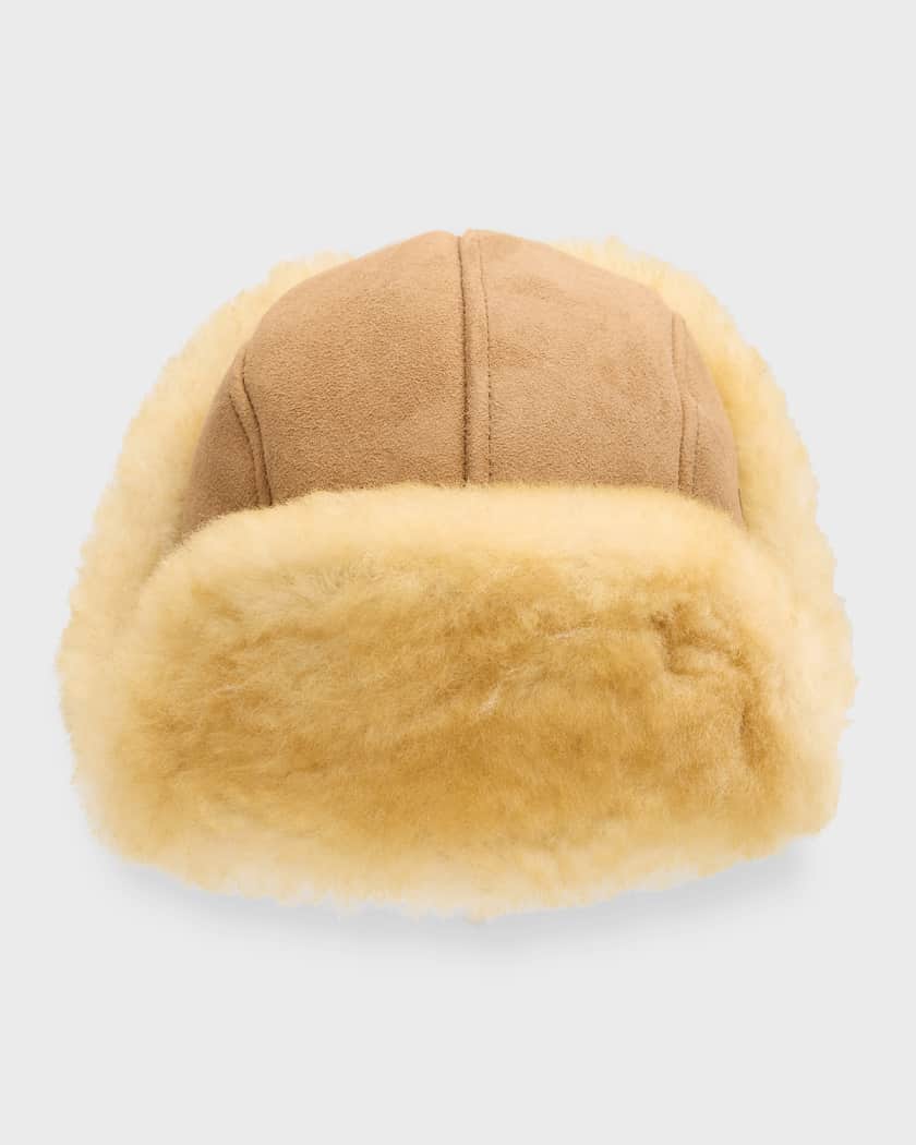 Aviator Shearling Sheepskin Fur Hat
