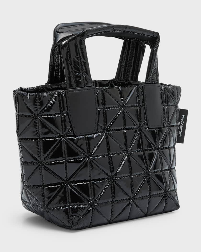 VEECOLLECTIVE, Small Vee Recycled Nylon Tote Bag, BLACK