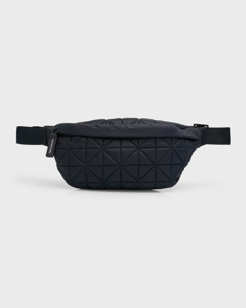 Faux Leather Quilted Belt Bag