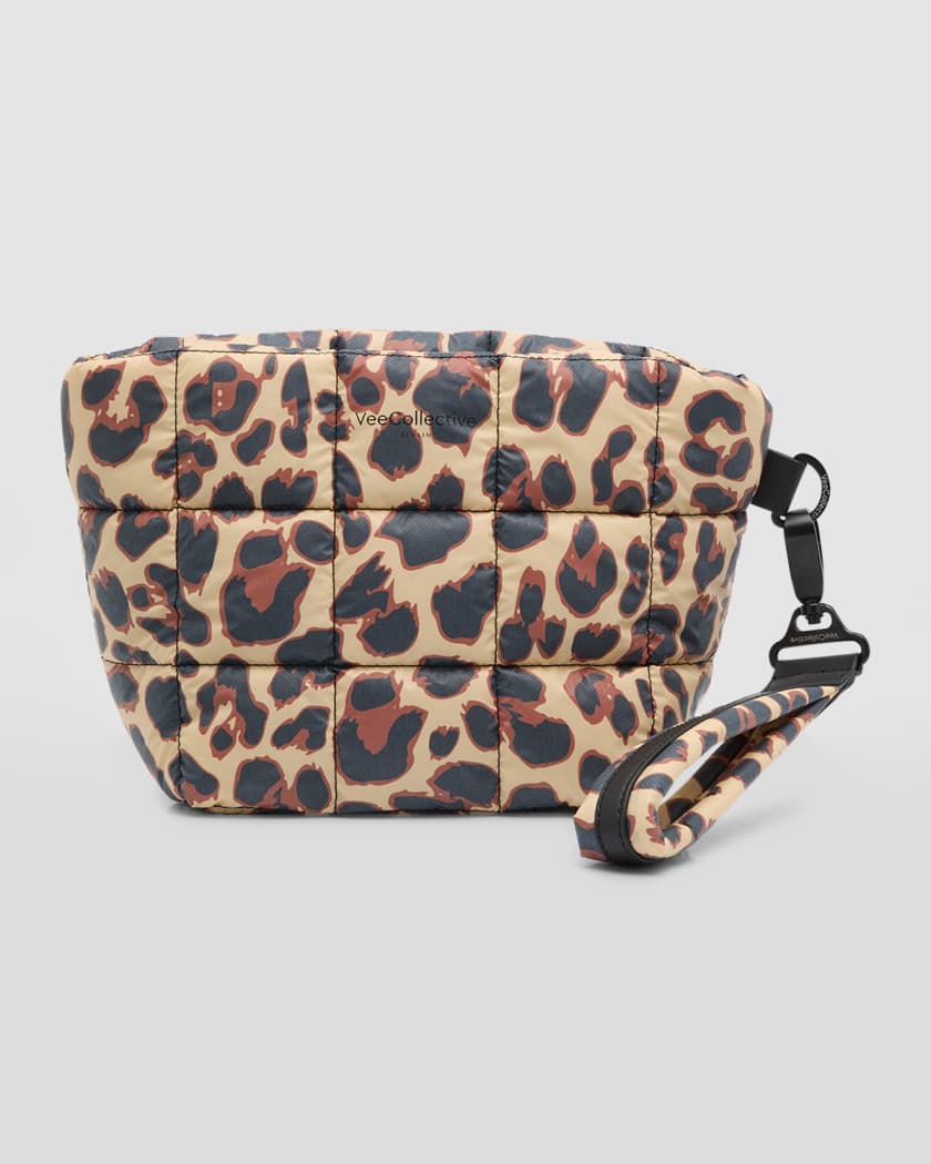 Leopard Puffer Crossbody Clutch