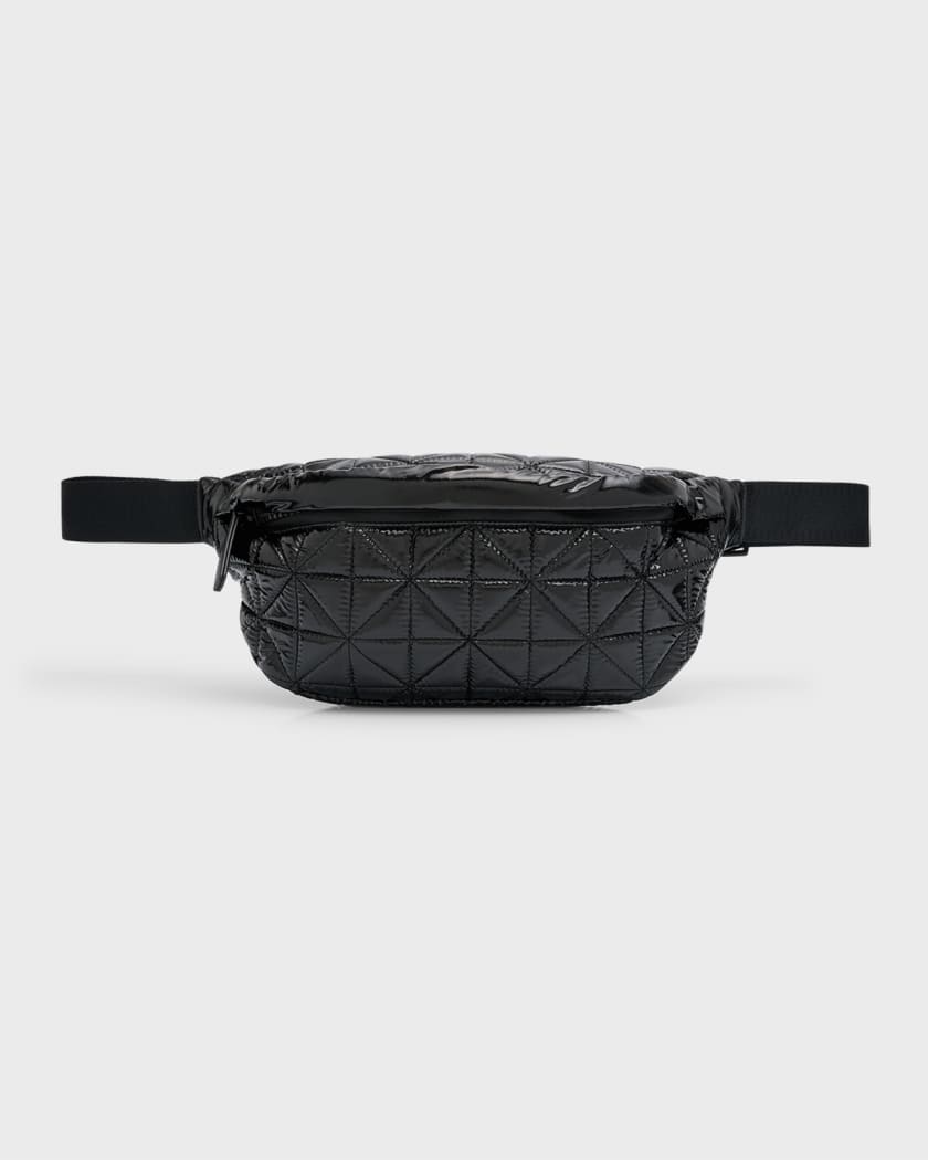 Faux Leather Quilted Belt Bag