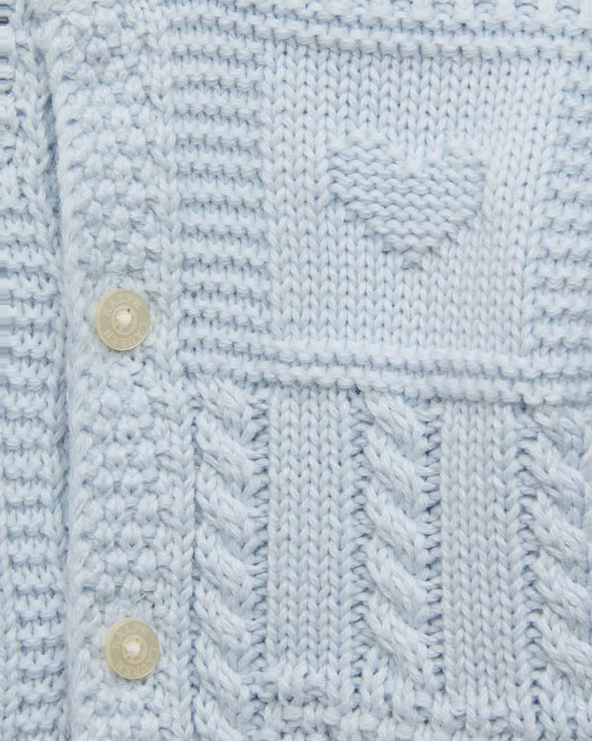 Boy's Cardigan W/ Bear Intarsia, Size 3M-24M