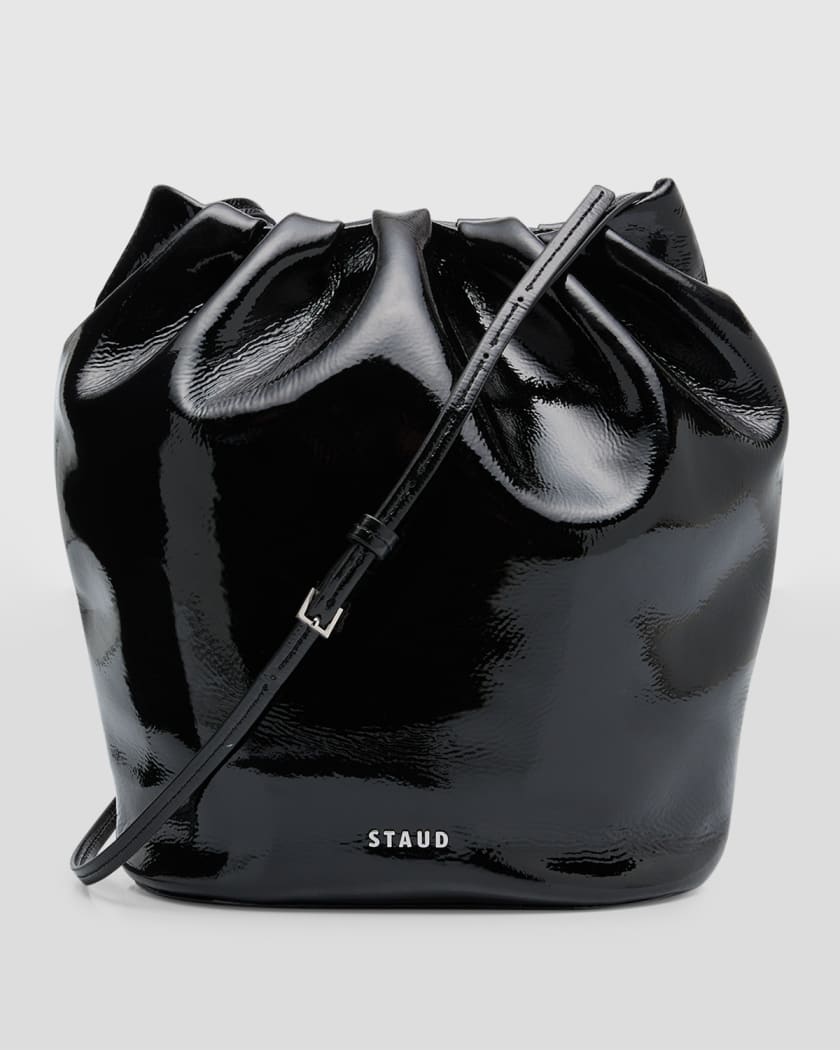 Checkered Graphic Ruched Detail Bucket Bag