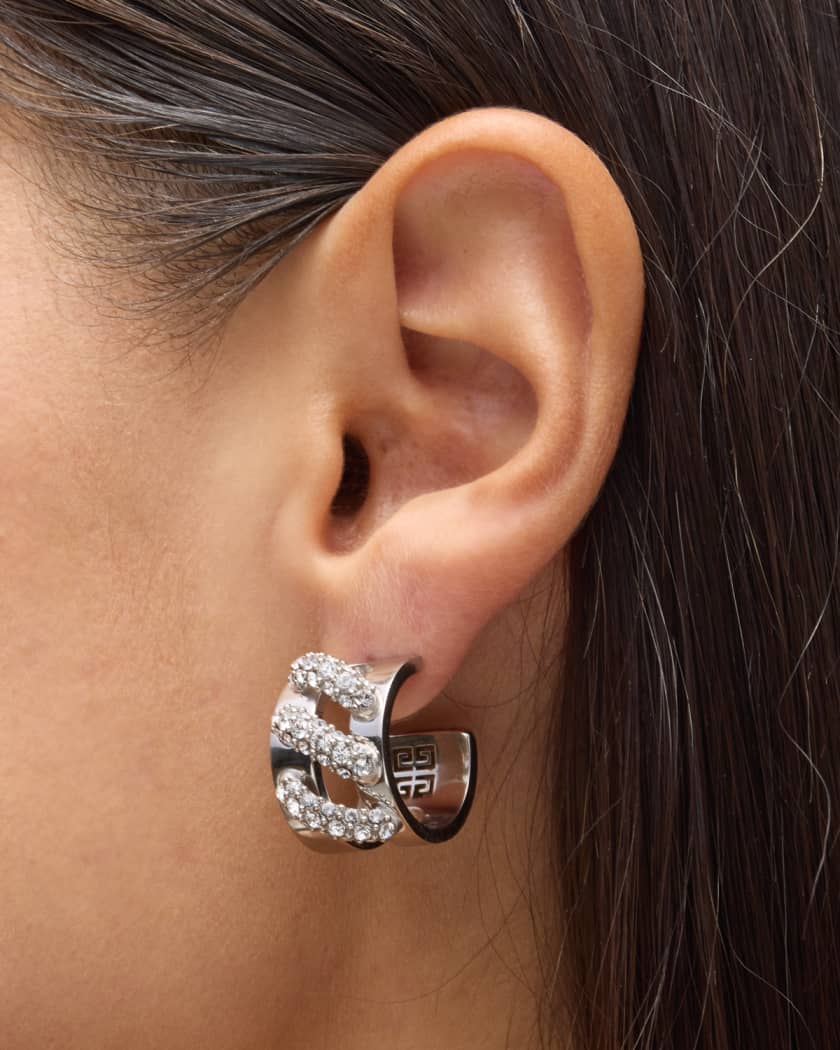 Stitch Crystal Hoop Earrings