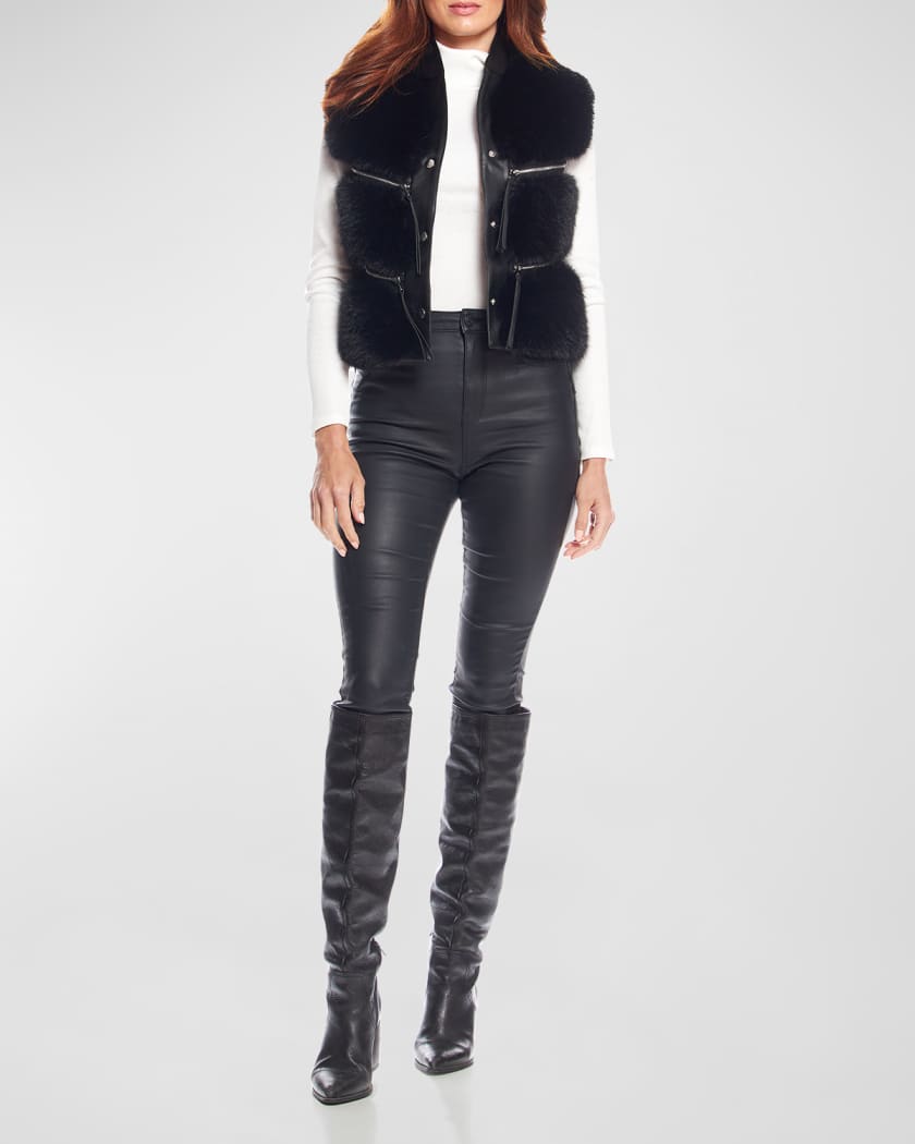 La Moda Fox Faux Fur Vest 