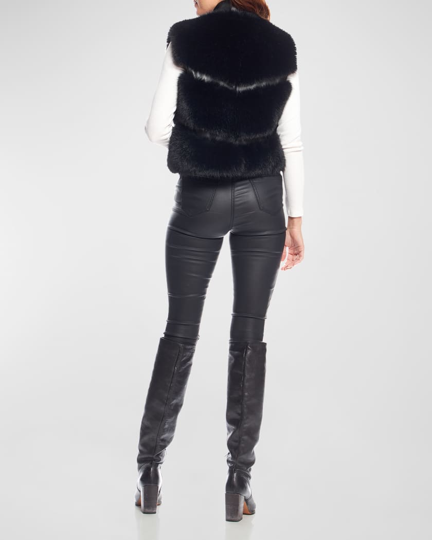 La Moda Fox Faux Fur Vest 