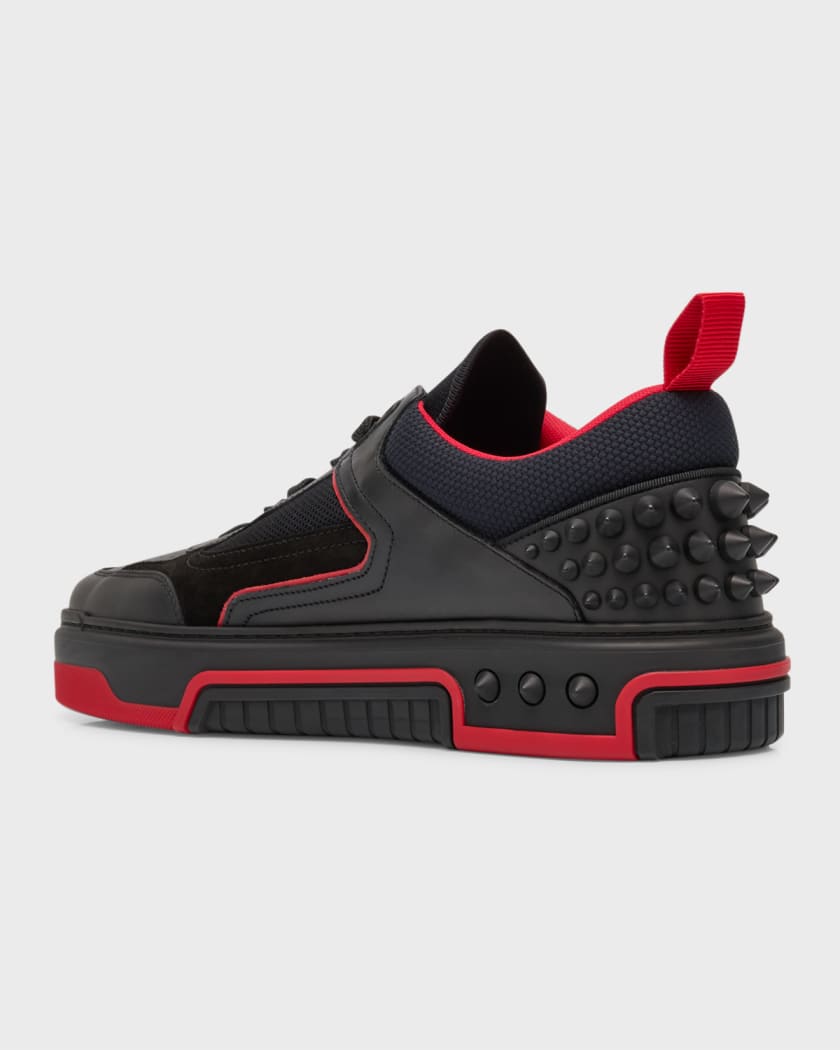 Christian Louboutin Men's Astroloubi Mesh and Leather Low-Top Sneakers