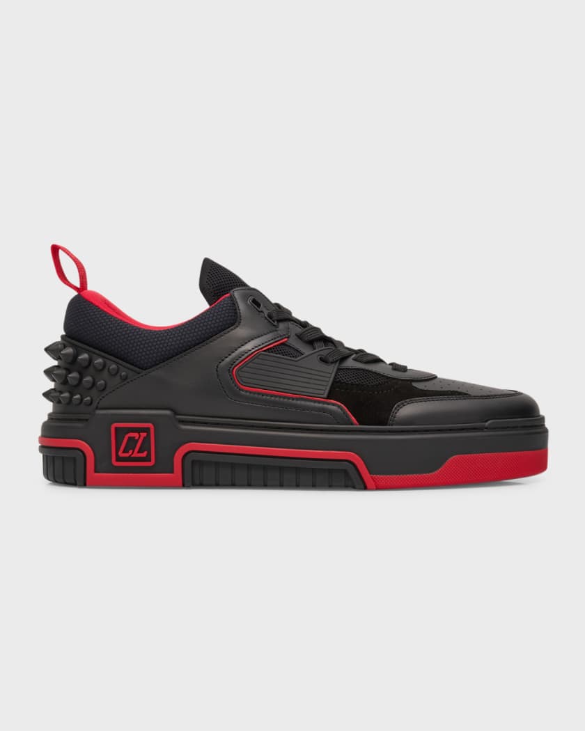 Christian Louboutin Men's Astroloubi Mesh and Leather Low-Top Sneakers