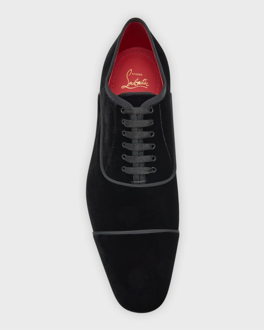 Christian Louboutin Men s Greggyrocks Red Sole Velvet Oxfords