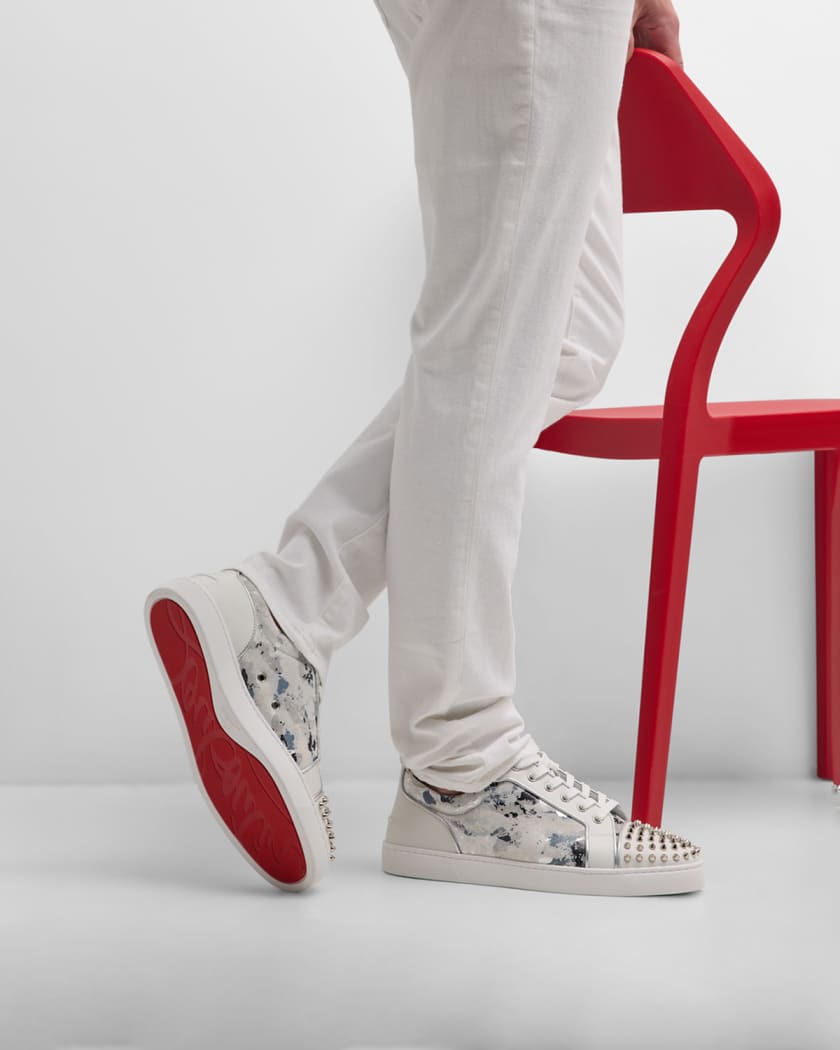 White low top louboutins spikes sales