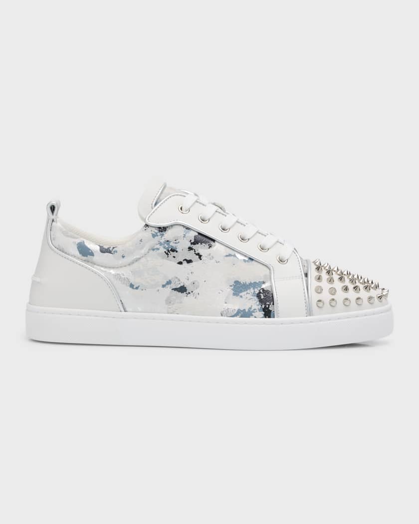 CHRISTIAN LOUBOUTIN: Louis Junior Spikes sneakers in leather - White