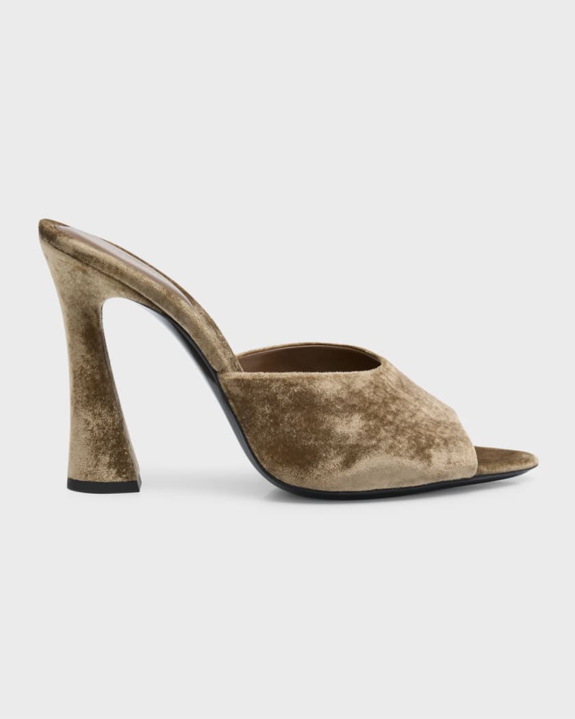 Saint Laurent Suite Peep Toe Mule Sandals Neiman Marcus