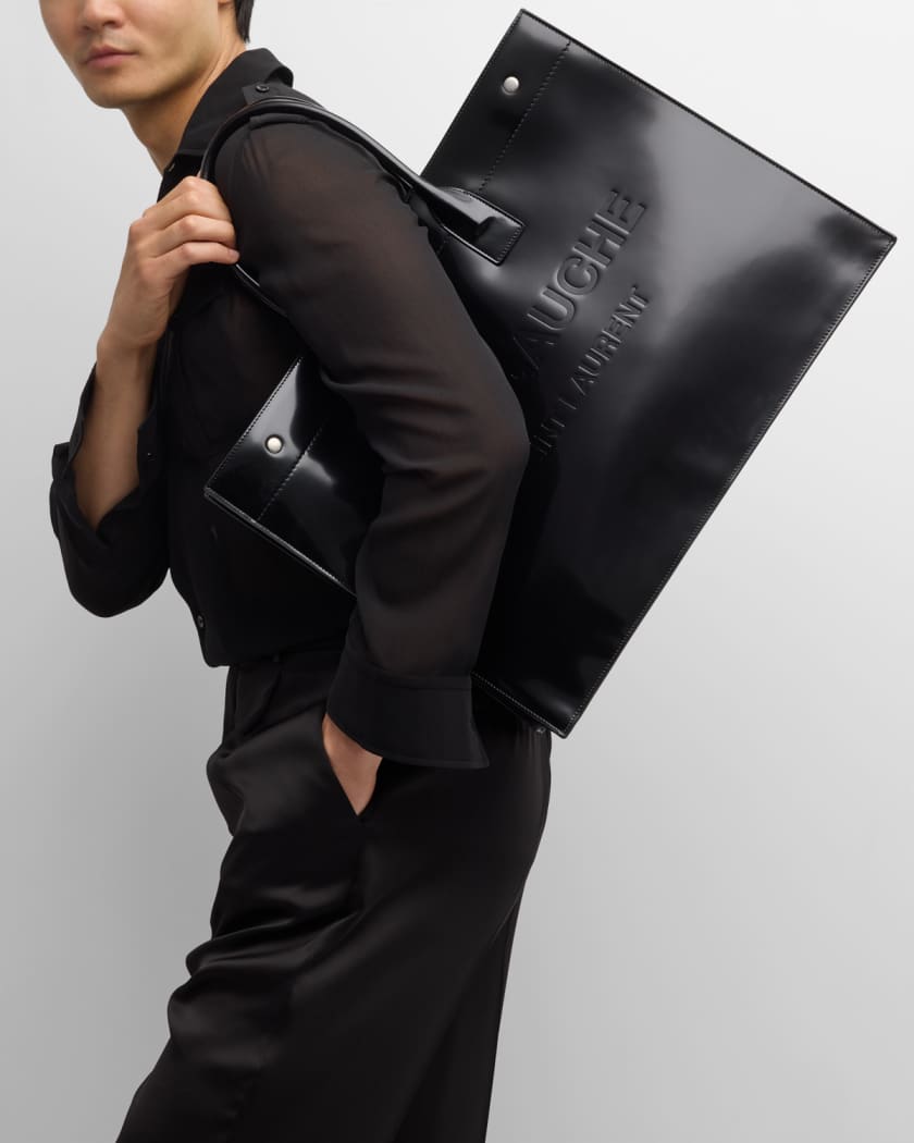 Saint Laurent Men s Rive Gauche Large Patent Leather Tote Bag