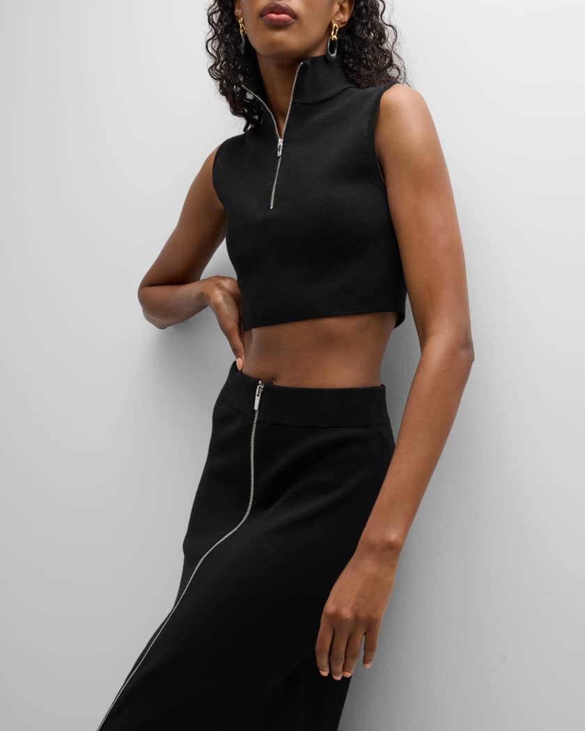 Crop top with front zip shop