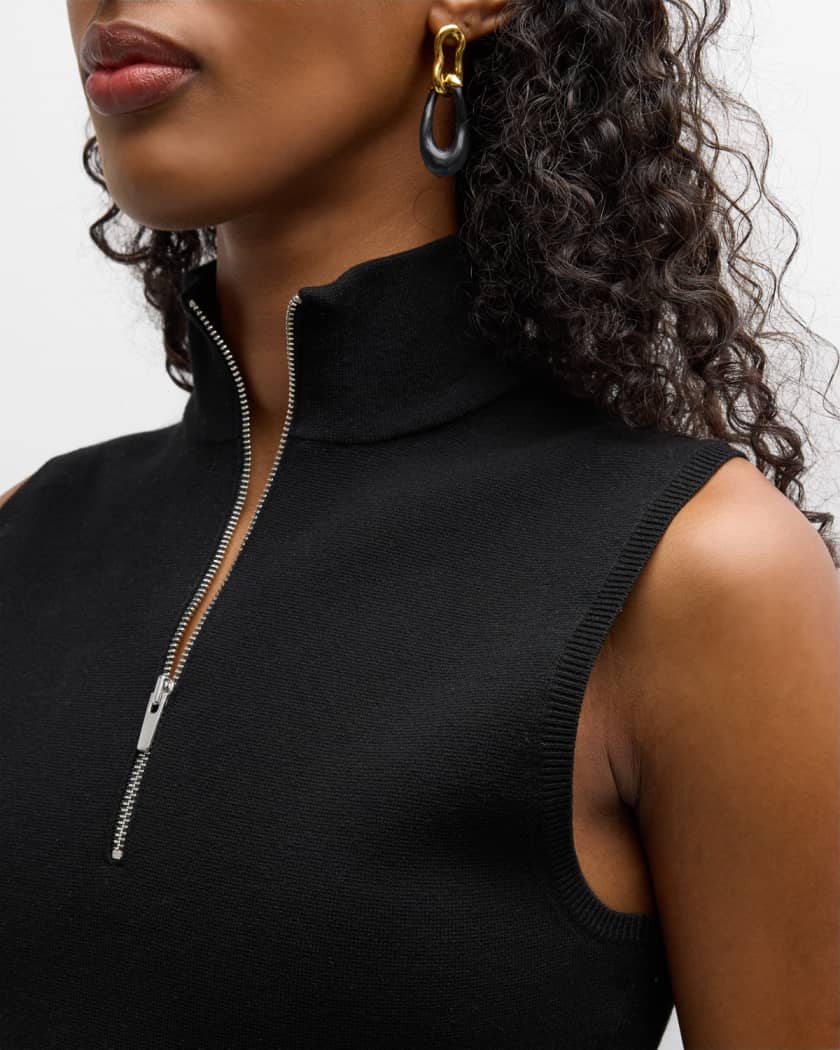 Pierre Sleeveless Zip Front Crop Top
