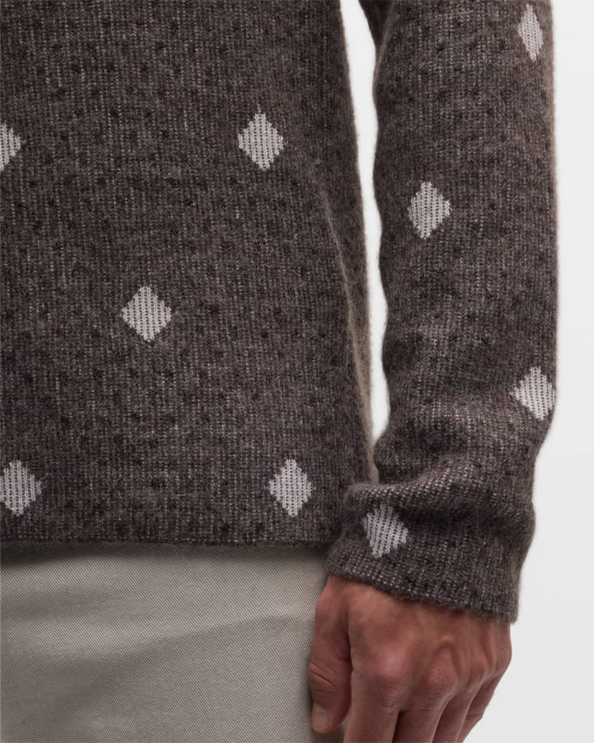 Diamond pattern jacquard sweater