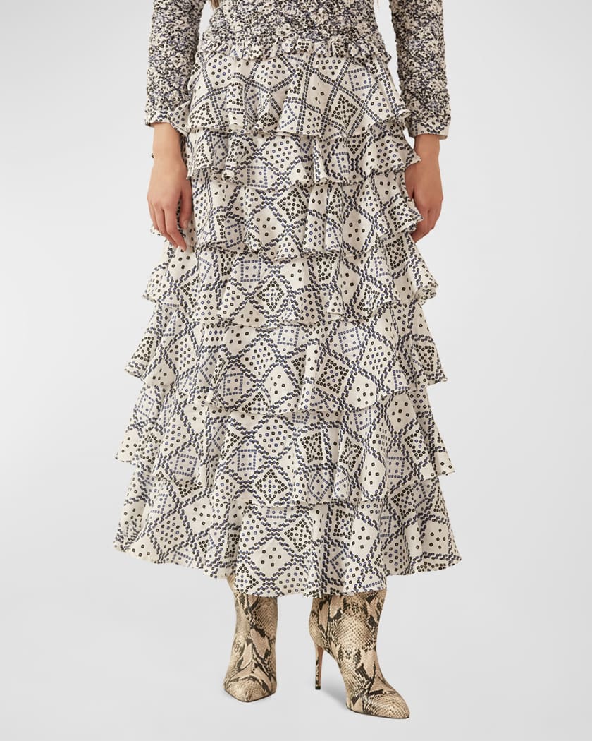 tash tiered maxi skirt