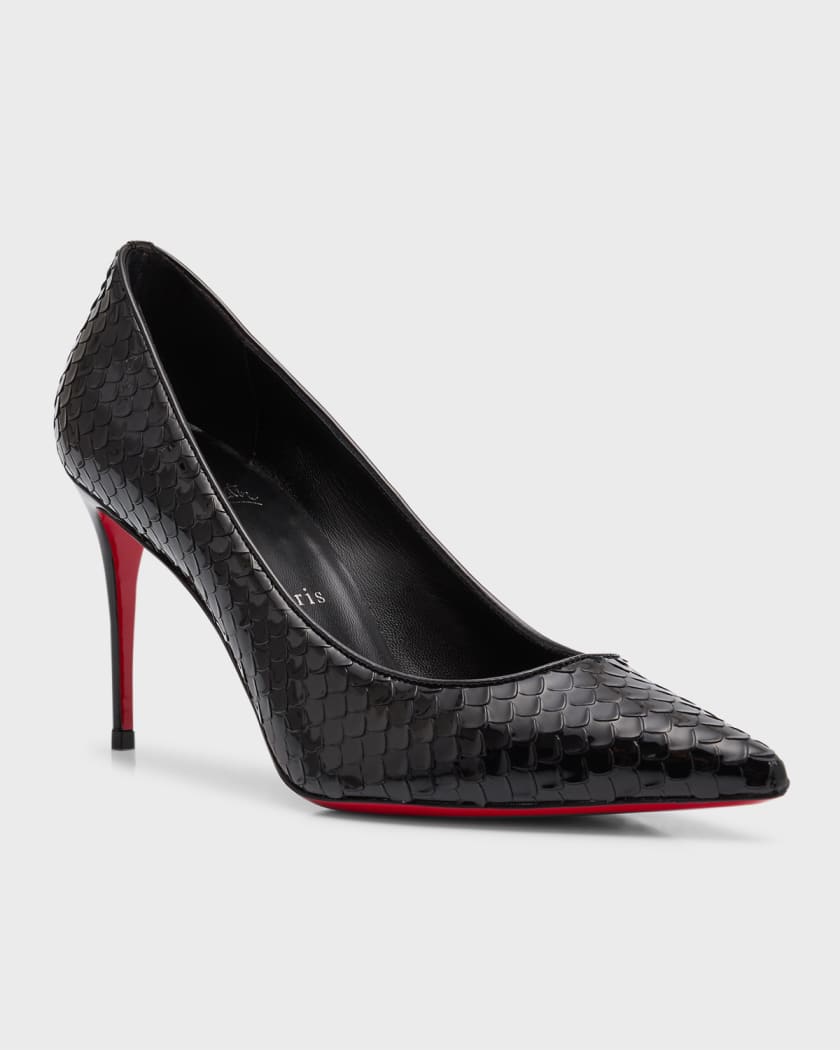 Christian Louboutin Kate Embossed Patent Red Sole Pumps
