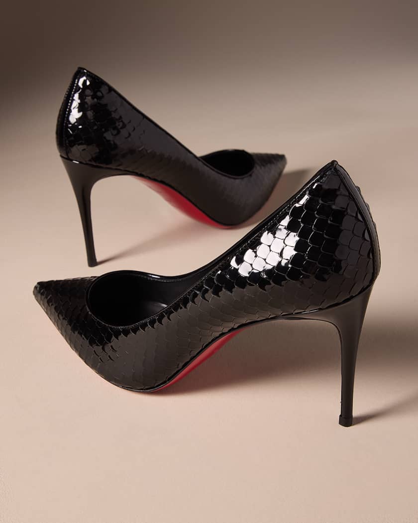 Christian Louboutin Kate Embossed Patent Red Sole Pumps Neiman