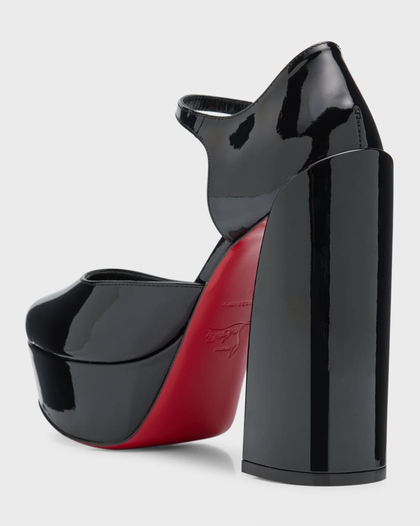 Movida Patent Red Sole Platform Pumps