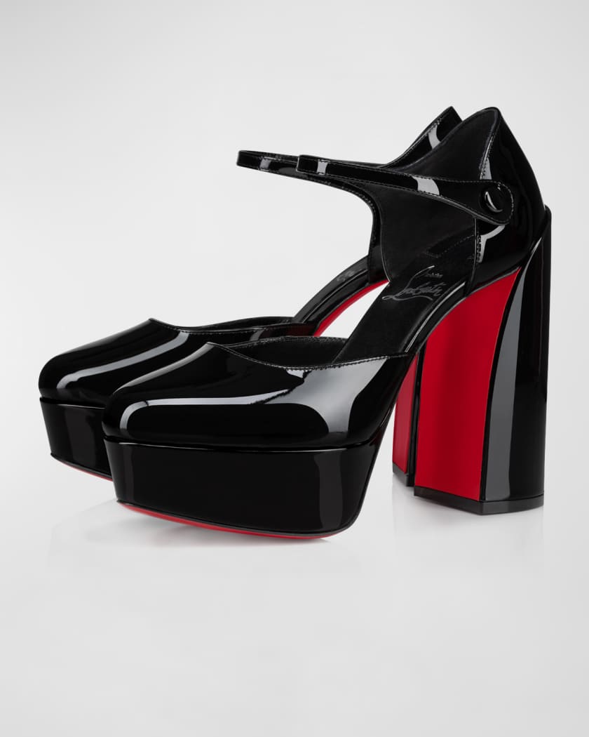 Christian Louboutin Movida Patent Red Sole Platform Pumps Neiman