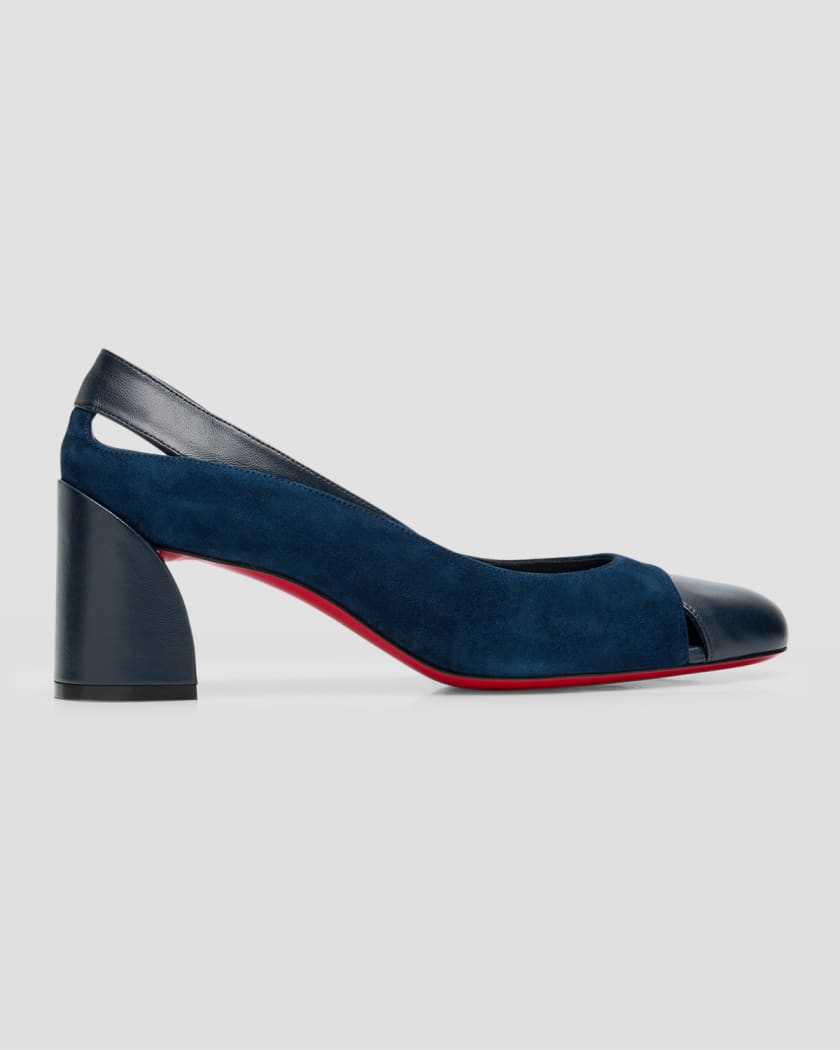 cadrilla patent block heel red sole pump