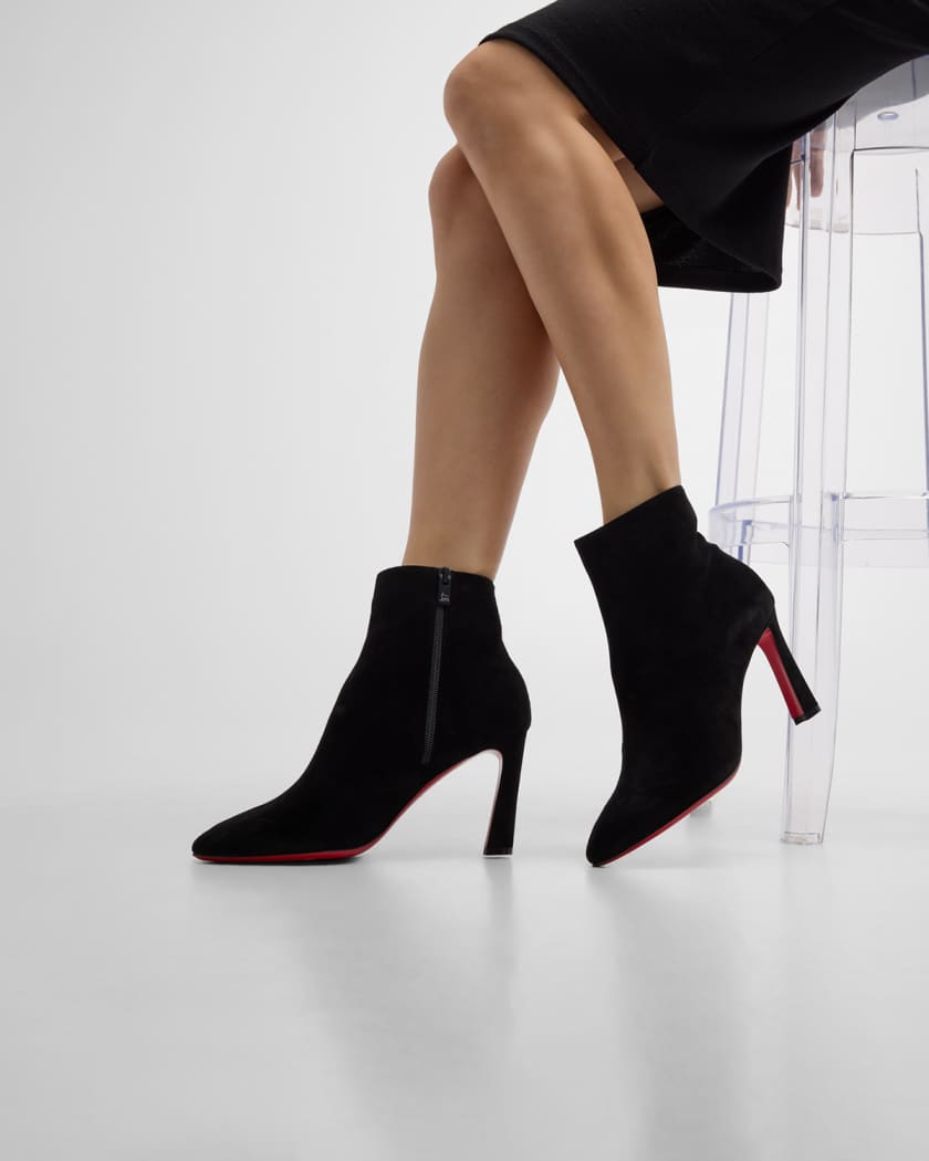 Christian Louboutin Pumppie Red Sole Leather Ankle Boots