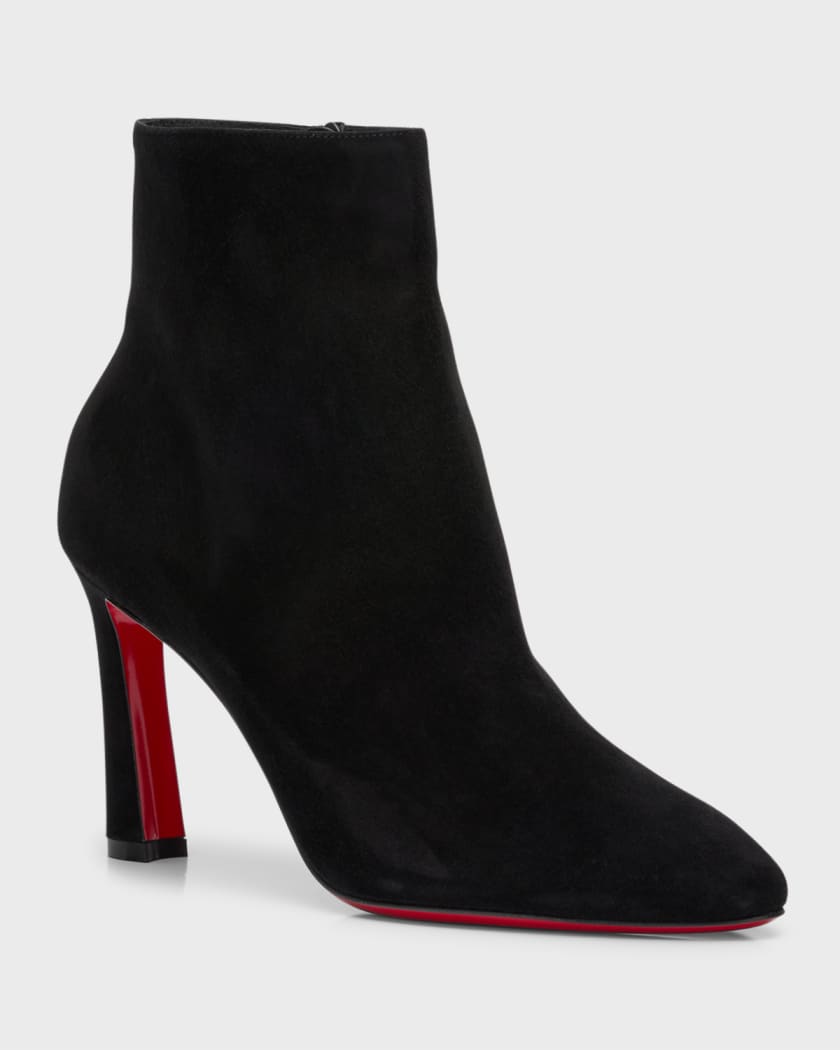 Leather new arrivals red booties