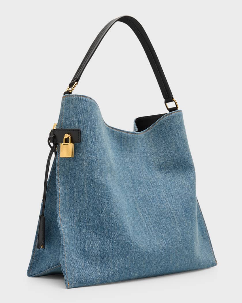 TOM FORD Alix Hobo Small in Patchwork Denim Neiman Marcus