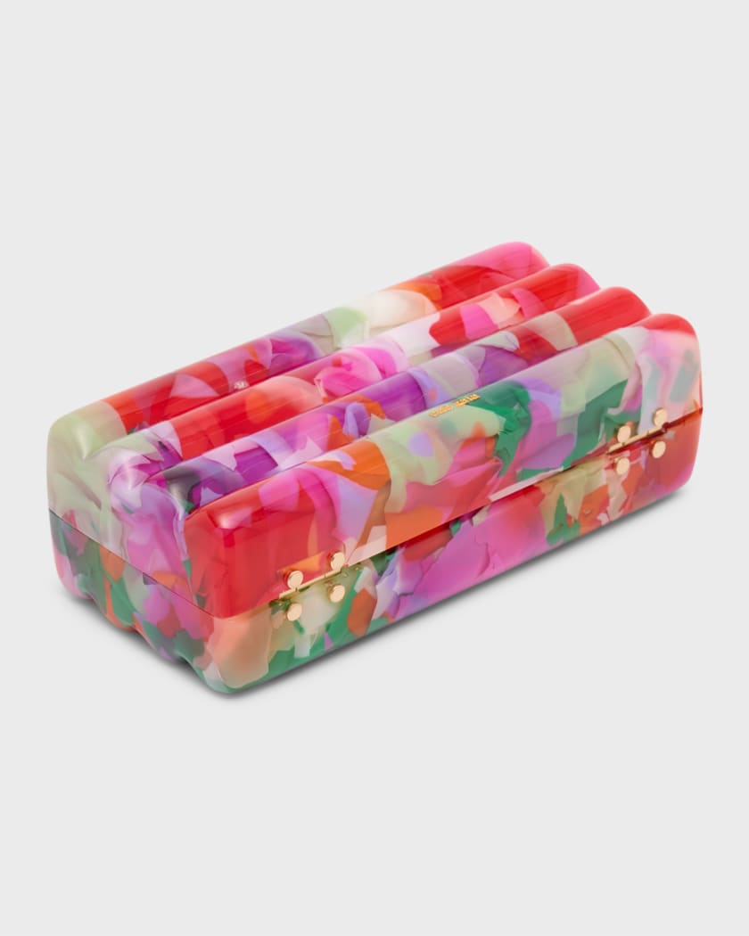 Multi Color Tie Dye Acrylic Box Purse with Chain