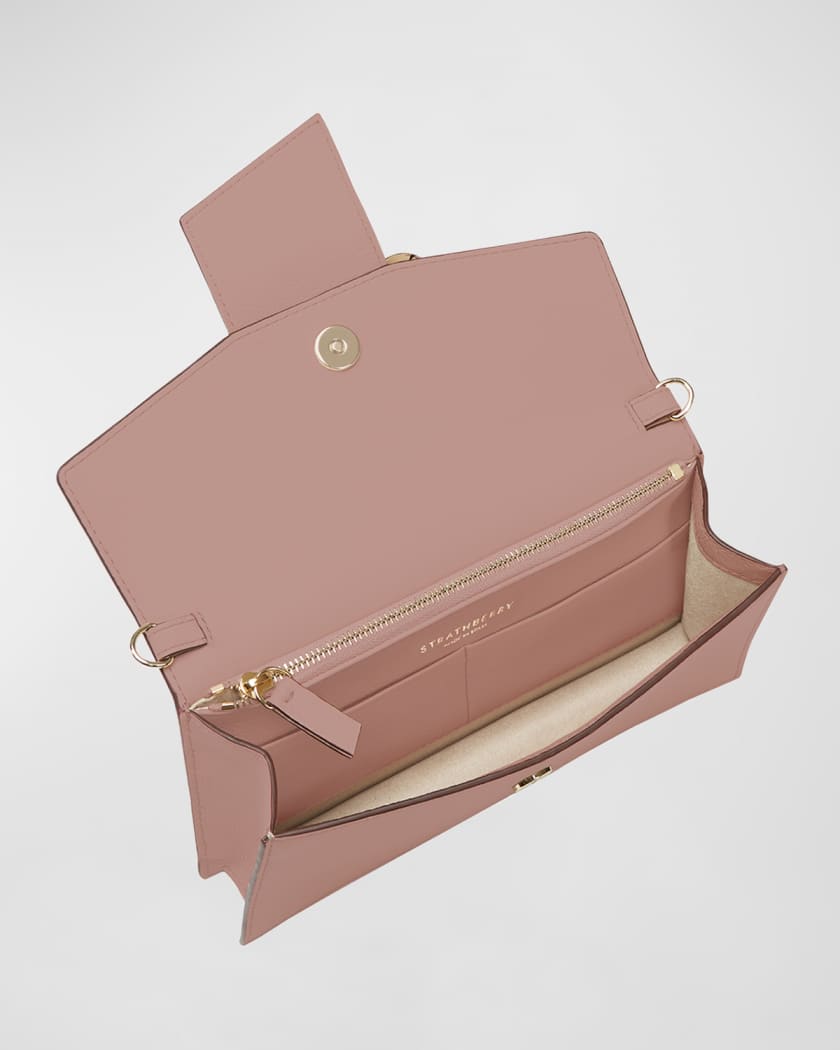 Strathberry Mini Crescent Leather Shoulder Bag In Pink